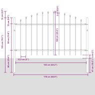 Градска ограда Сив 680 x 100 см Прахово боядисана стомана