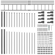 Градска ограда Сив 1020 x 200 см Прахово боядисана стомана