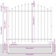 Градска ограда Сив 1190 x 150 см Прахово боядисана стомана