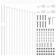Градска ограда 2 pcs Бяло 170 x 140 см