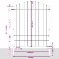 Градска ограда Бяло 850 x 200 см Прахово боядисана стомана
