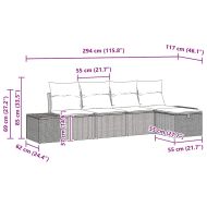 Комплект дивани с възглавница 5 pcs полиратан