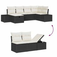 Градински Софа Комплект 7 pcs Черно 55 х 62 х 69 см Полиратан