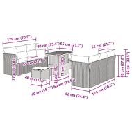 Градински Софа Комплект 9 pcs Сив полиратан