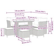 Градински Софа Комплект 9 pcs Сив полиратан