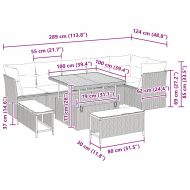 Градински Софа Комплект 9 pcs Черно полиратан