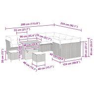 Градински Софа Комплект 12 pcs Сив полиратан