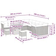 Градински Софа Комплект 13 pcs Бежово полиратан