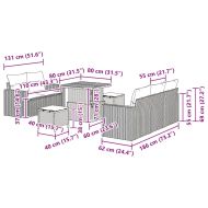 Градински Софа Комплект с възглавница 8 pcs Бежово полиратан