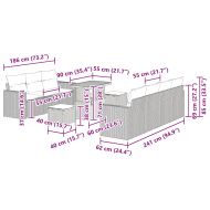 Градински Софа Комплект 10 pcs Бежово полиратан