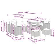 Градински Софа Комплект 10 pcs Черно полиратан