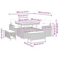 Градински Софа Комплект 8 pcs Бежово полиратан