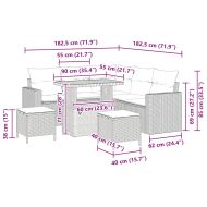 Градински Софа Комплект 8 pcs Бежово полиратан