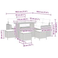 Градински Софа Комплект 9 pcs Бежово полиратан