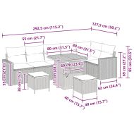 Градински Софа Комплект 9 pcs Черно полиратан