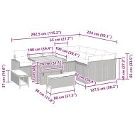 Градински Софа Комплект 12 pcs Бежово полиратан