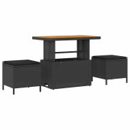 Градински Софа Комплект 12 pcs Черно полиратан