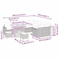 Градински Софа Комплект 12 pcs Черно полиратан