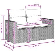 Градински Софа Комплект 14 pcs Черно полиратан