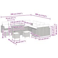 Градински Софа Комплект 14 pcs Бежово полиратан