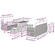 Градински Софа Комплект 8 pcs Бежово полиратан