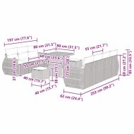 Градински Софа Комплект с възглавница 10 pcs Бежово полиратан