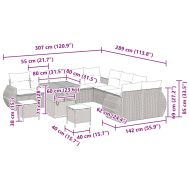 Градински Софа Комплект 13 pcs Черно полиратан