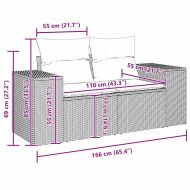 Градински Софа Комплект със съхранение 9 pcs Бежово Полиратан