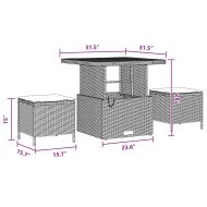 Градински Софа Комплект с възглавница 11 pcs Черно полиратан