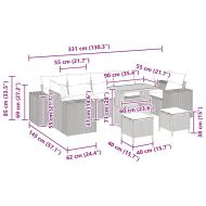 Градински Софа Комплект 10 pcs Черно полиратан