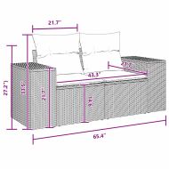 Градински Софа Комплект с възглавница 8 pcs Черно полиратан