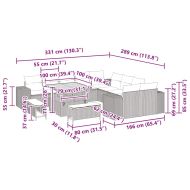 Градински Софа Комплект с възглавница 13 pcs Бежово полиратан