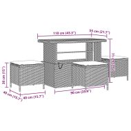 Градински Софа Комплект с възглавница 14 pcs Бежово полиратан