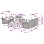 Градински Софа Комплект 8 pcs Бежово полиратан