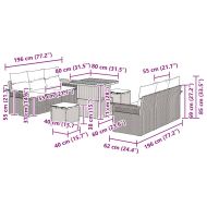 Градински Софа Комплект 9 pcs Черно полиратан