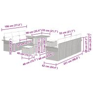 Градински Софа Комплект 10 pcs Сив полиратан