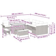 Градински Софа Комплект 13 pcs Черно полиратан