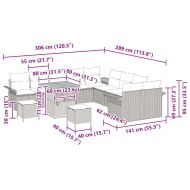 Градински Софа Комплект 13 pcs Черно полиратан