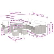 Градински Софа Комплект 14 pcs Сив полиратан