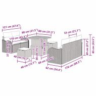 Градински Софа Комплект 8 pcs Бежово полиратан