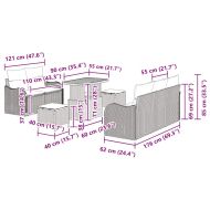 Градински Софа Комплект 8 pcs Черно полиратан