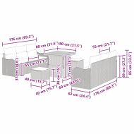 Градински Софа Комплект 9 pcs Черно полиратан