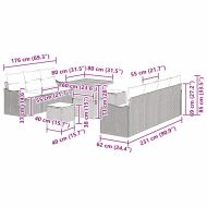 Градински Софа Комплект 10 pcs Черно полиратан
