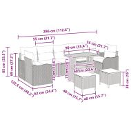 Градински Софа Комплект 10 pcs Черно полиратан