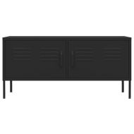 ТВ шкаф, черен, 105x35x50 см, стомана