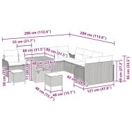 Градински Софа Комплект 13 pcs Черно полиратан