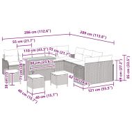 Градински Софа Комплект 14 pcs Черно полиратан