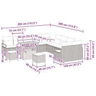 Градински Софа Комплект с възглавница 13 pcs Бежово Полиратан