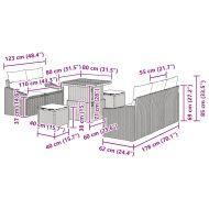 Градински Софа Комплект с възглавница 8 pcs Бежово Полиратан
