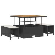 Градински Софа Комплект с възглавница 13 pcs Черно Полиратан